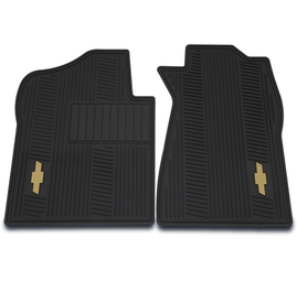 Tapetes de vinil delanteros, con logo de corbata. Negro   (2 piezas)